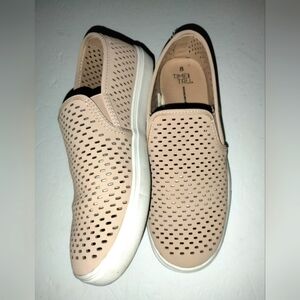 Time and Tru (Size 8) Pale Pink Perforated Cushion Insole Slip-On Sneakers